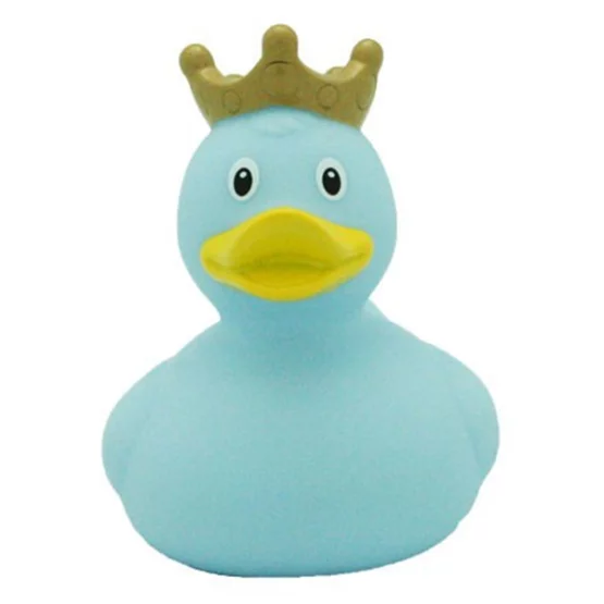 Bath duck with crown light blue