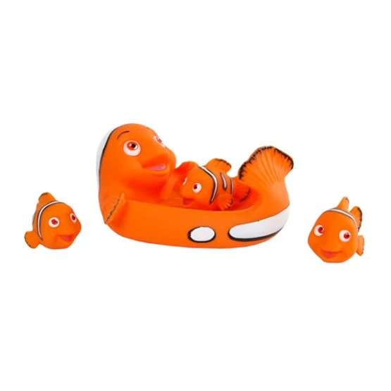 Swimming family clownfish