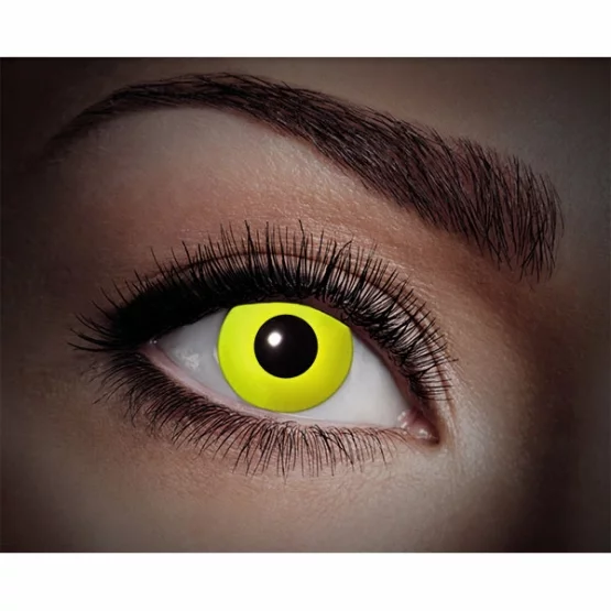 UV contact lenses yellow