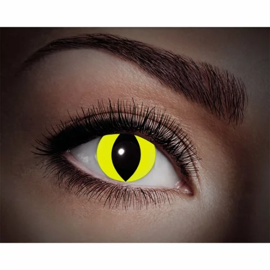 UV contact lenses Cat yellow