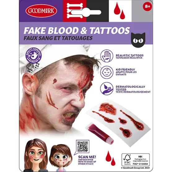 Kit Blut Tattoos assortiert