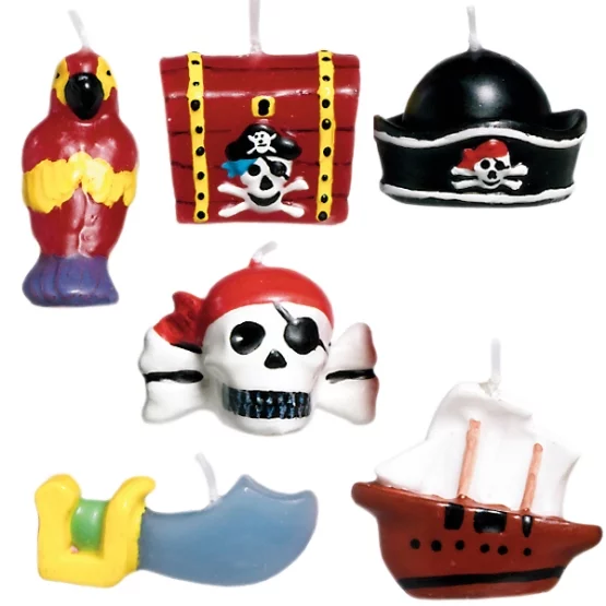 6 Mini-Figurenkerzen Piraten