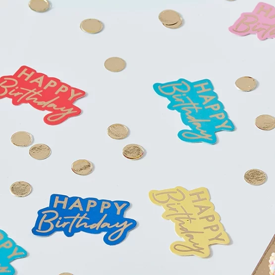 Table confetti Happy Birthday