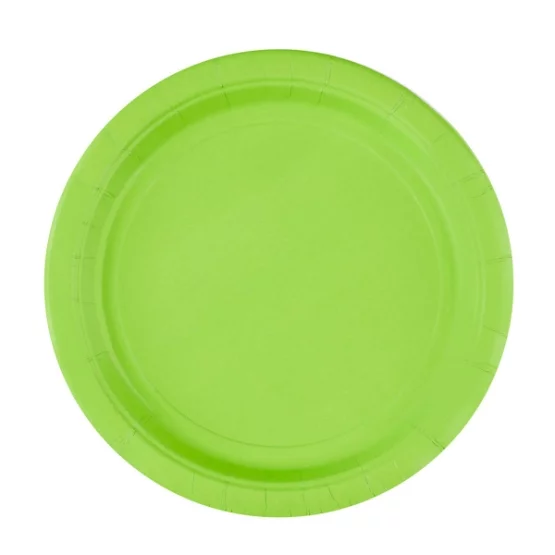 8 cardboard plates 23cm light green
