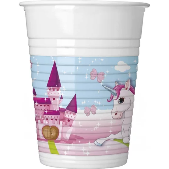 8 plastic cups unicorn 200ml