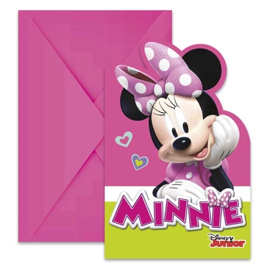 6 Einladung Minnie Mouse