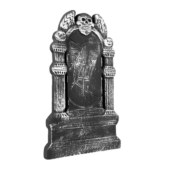Decorative tombstone flying skull