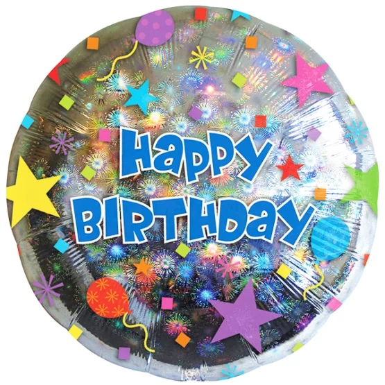 FB Happy Birthday silver 45cm