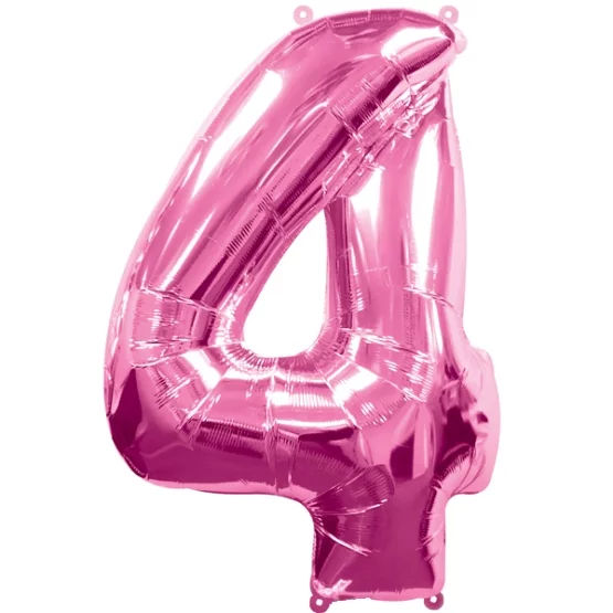 Foil balloon number 4 pink