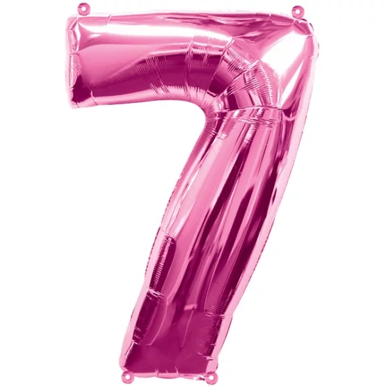 Folienballon Zahl 7 pink