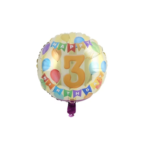 Foil balloon number 3 45cm