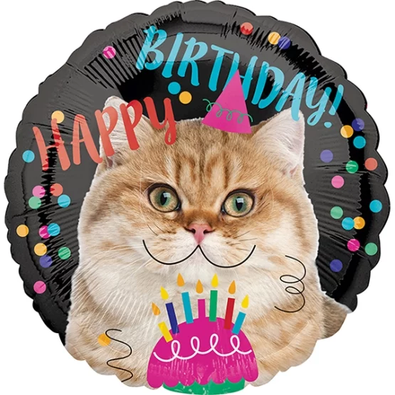 Folienballon Birthday Katze