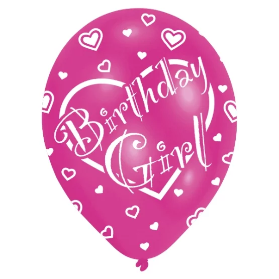 6 Ballone Birthday Girl pink