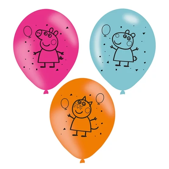 6 Peppa Pig balloons 22.8cm