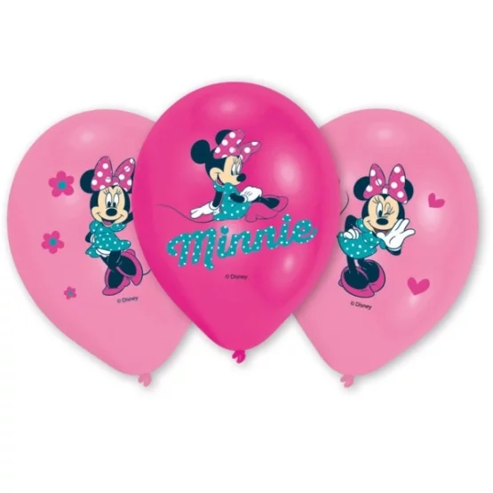 6 Ballone Minnie Mouse farbig