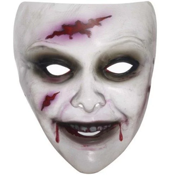 Zombie mask woman transparent