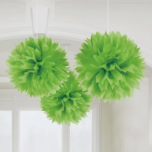3 decorative balls 40.6cm green