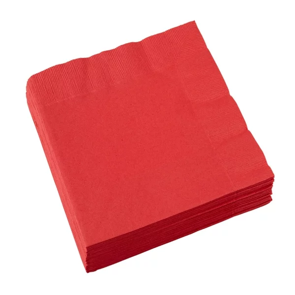 20 napkins 33cm red