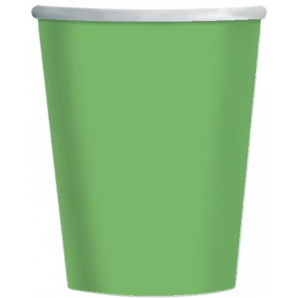 8 cardboard cups 250ml light green