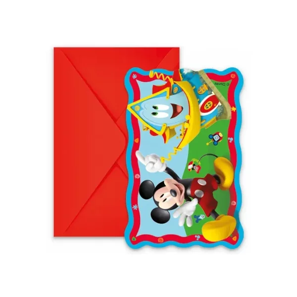 6 Einladungen Mickey Mouse