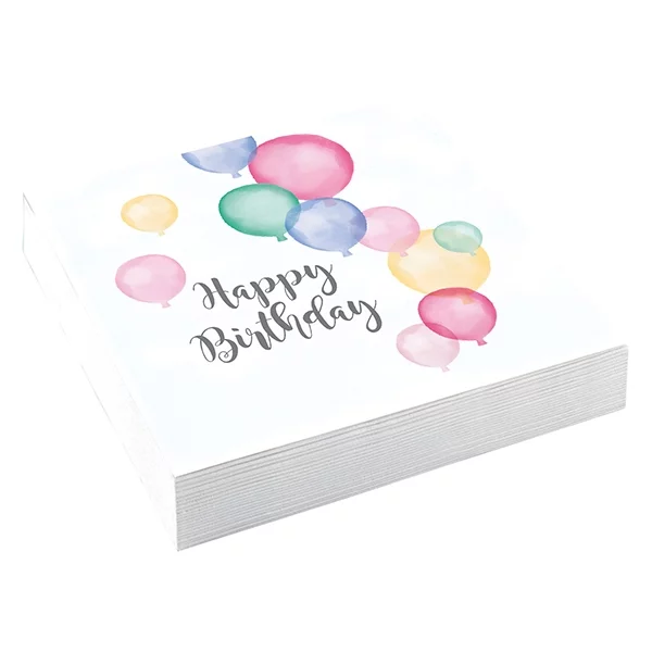 20 Servietten Happy Birthday Pastel