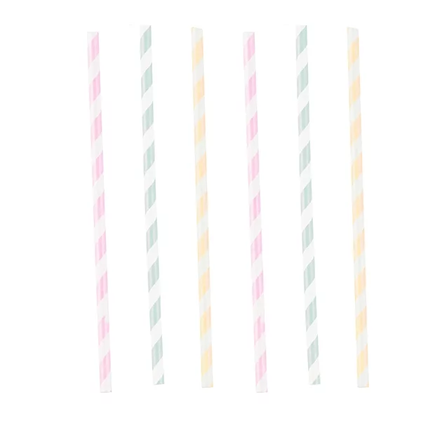 12 straws Happy Birthday Pastel