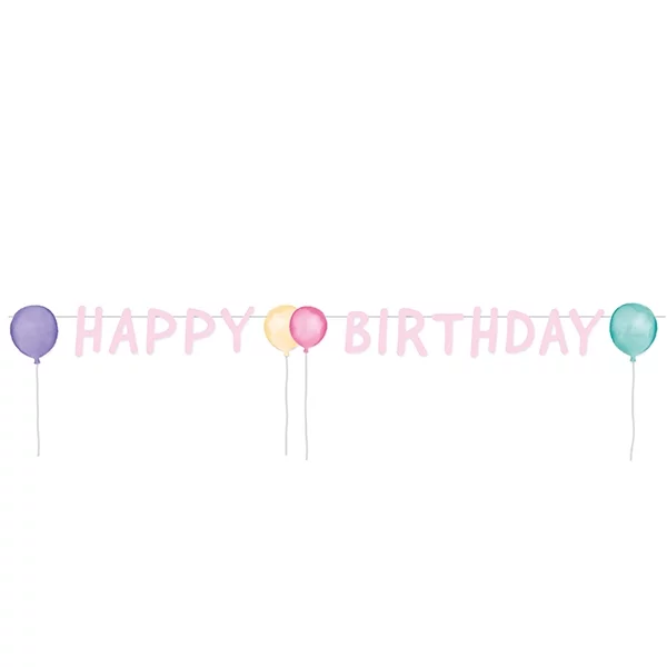 Partykette Happy Birthday Pastel 150cm