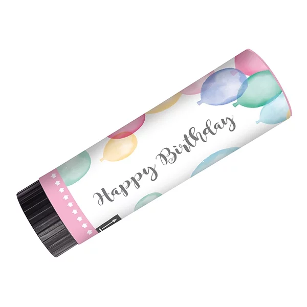 2 confetti cannons Happy Birthday Pastel