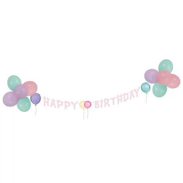 Deko-Set Happy Birthday Pastel