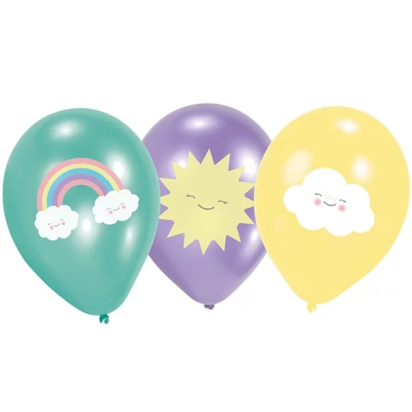 6 Ballone Rainbow & Cloud 28cm