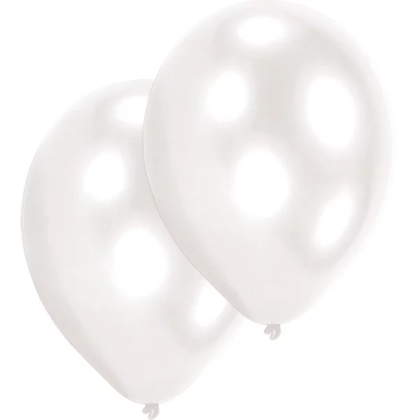 10 Ballone Perlmutt weiss