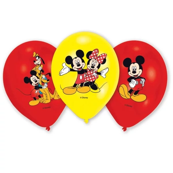 6 Ballone Mickey Mouse farbig
